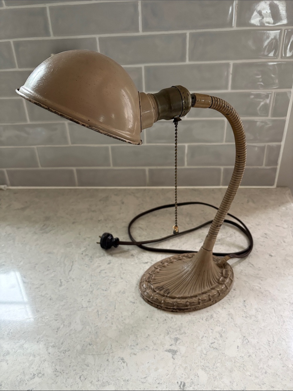 Vintage GREIST Gooseneck desktop flexible lamp 1930-1940’s